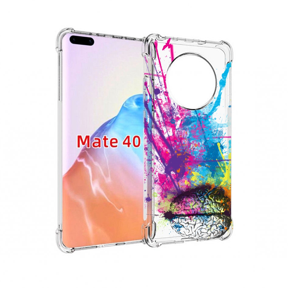 

Чехол MyPads Tocco для Huawei Mate 40 яркий красочный мозг, Прозрачный, Tocco