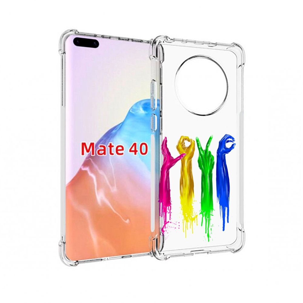 

Чехол MyPads Tocco для Huawei Mate 40 яркие руки love, Прозрачный, Tocco