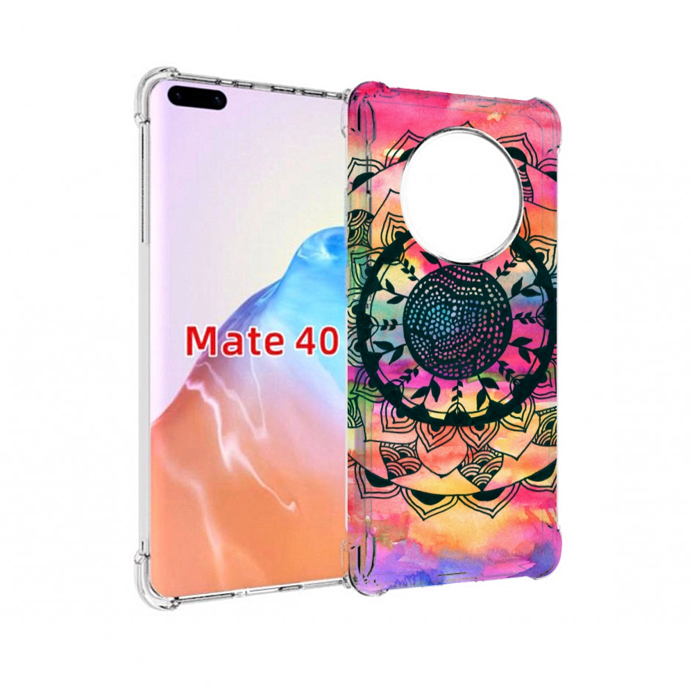 

Чехол MyPads Tocco для Huawei Mate 40 яркая абстракция круглый цветок, Прозрачный, Tocco