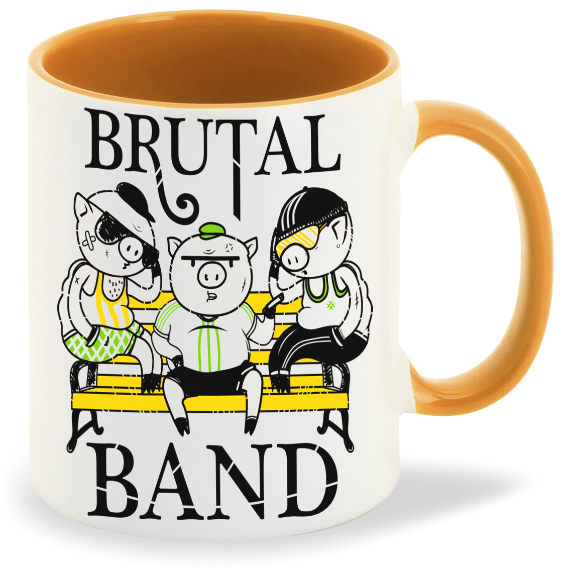 

Кружка CoolPodarok Прикол Хрюшки brutal band, Прикол Хрюшки brutal band