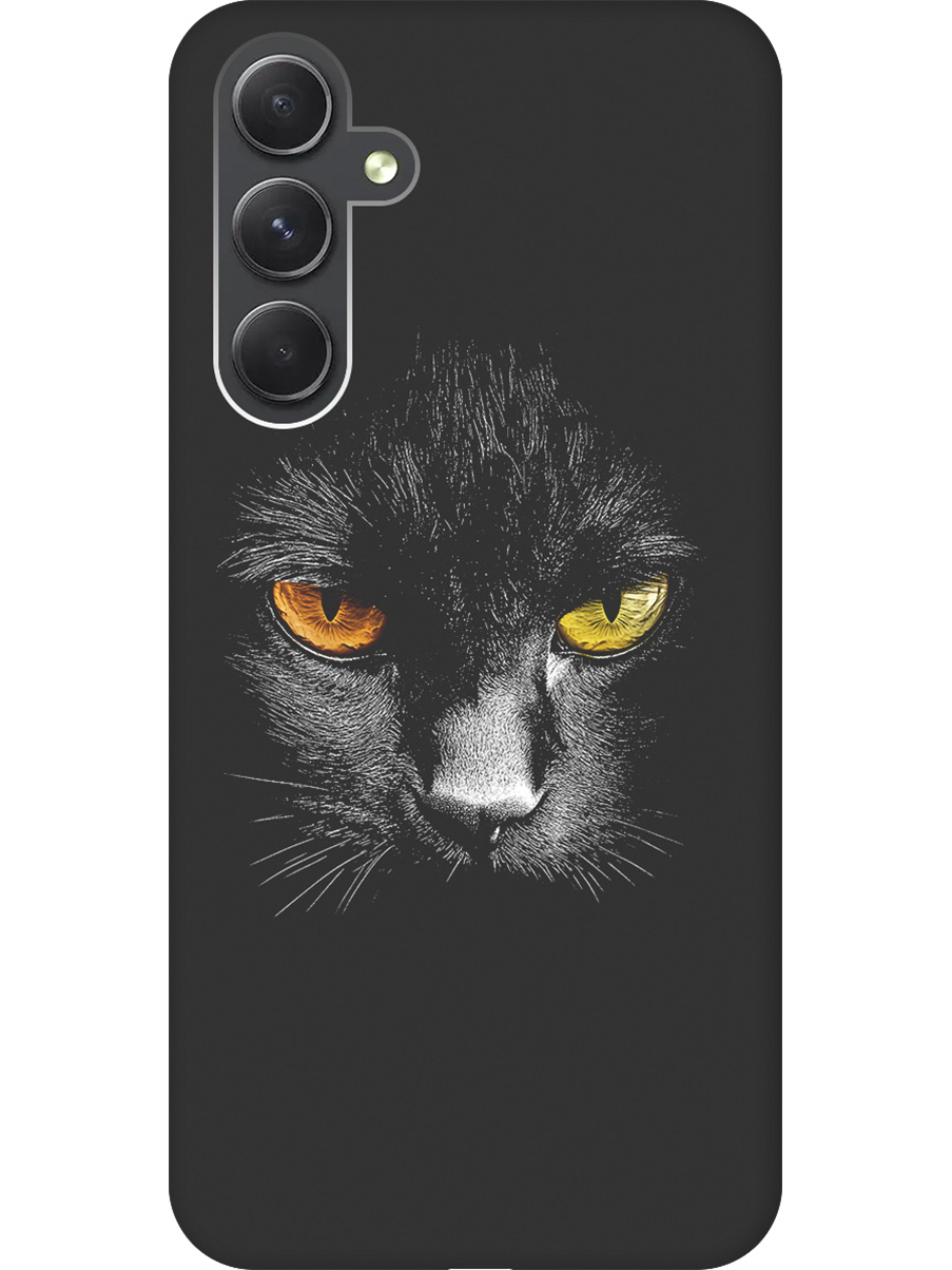 

Силиконовый чехол на Samsung Galaxy A54 5G с принтом матовый черный 833590, Черный;белый;золотистый, 769297612