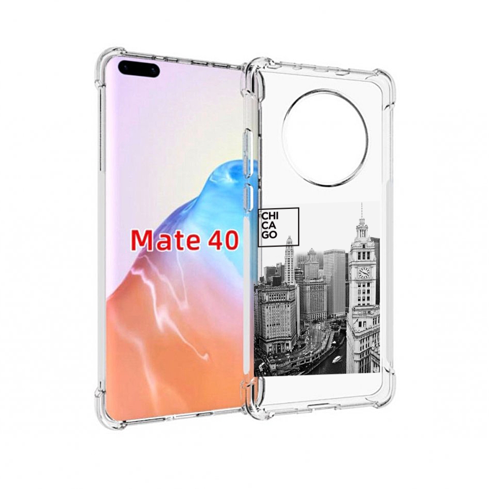 

Чехол MyPads Tocco для Huawei Mate 40 черно белый чикаго, Прозрачный, Tocco