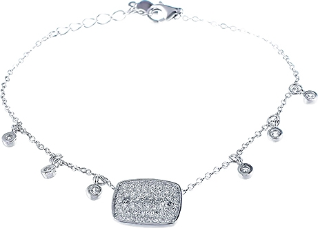 

Браслет из серебра с фианитом р. 17 Джей Ви BR-GS0035, BR-GS0035