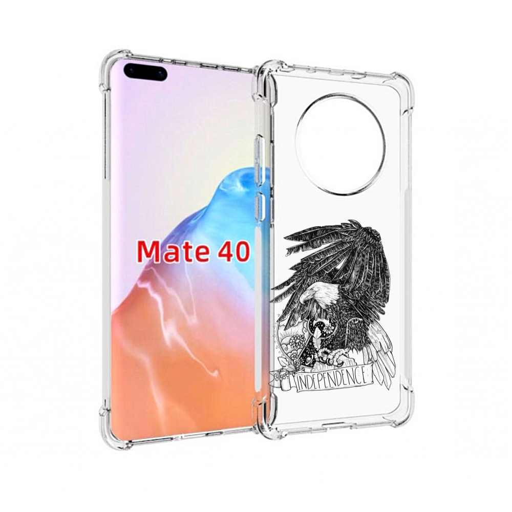 

Чехол MyPads Tocco для Huawei Mate 40 черно белый сокол, Прозрачный, Tocco