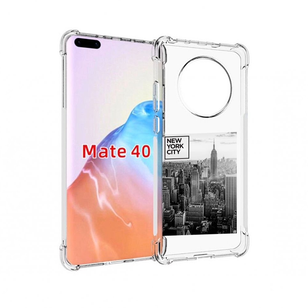

Чехол MyPads Tocco для Huawei Mate 40 черно белый Нью-Йорк, Прозрачный, Tocco