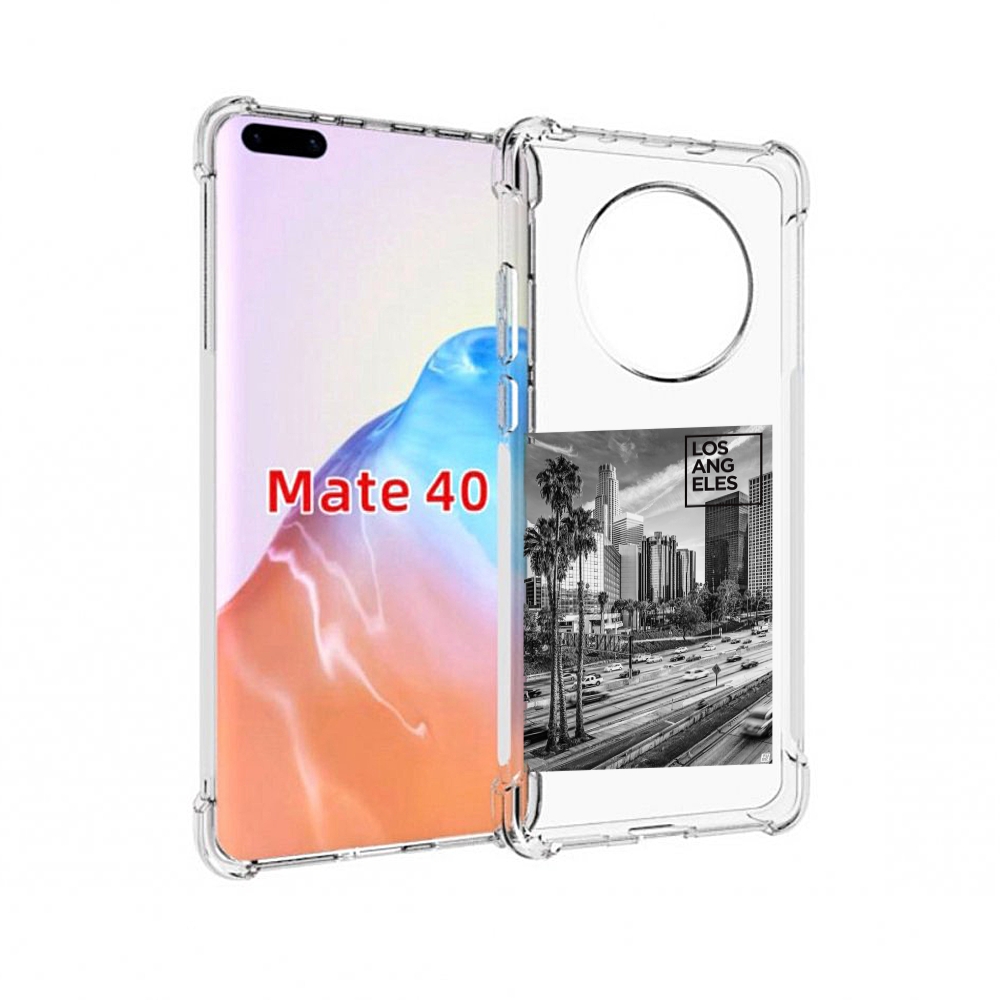 

Чехол MyPads Tocco для Huawei Mate 40 черно белый лос анджелес, Прозрачный, Tocco