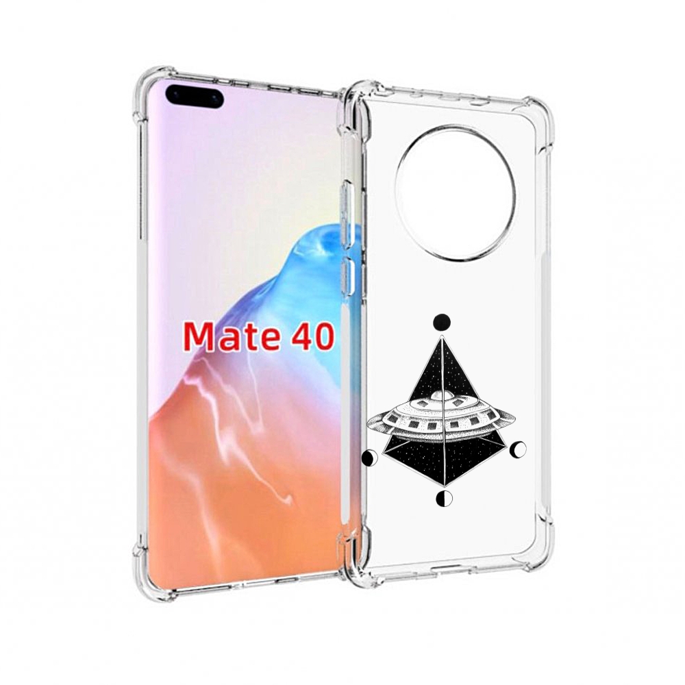 

Чехол MyPads Tocco для Huawei Mate 40 черно белая летающая тарелка, Прозрачный, Tocco