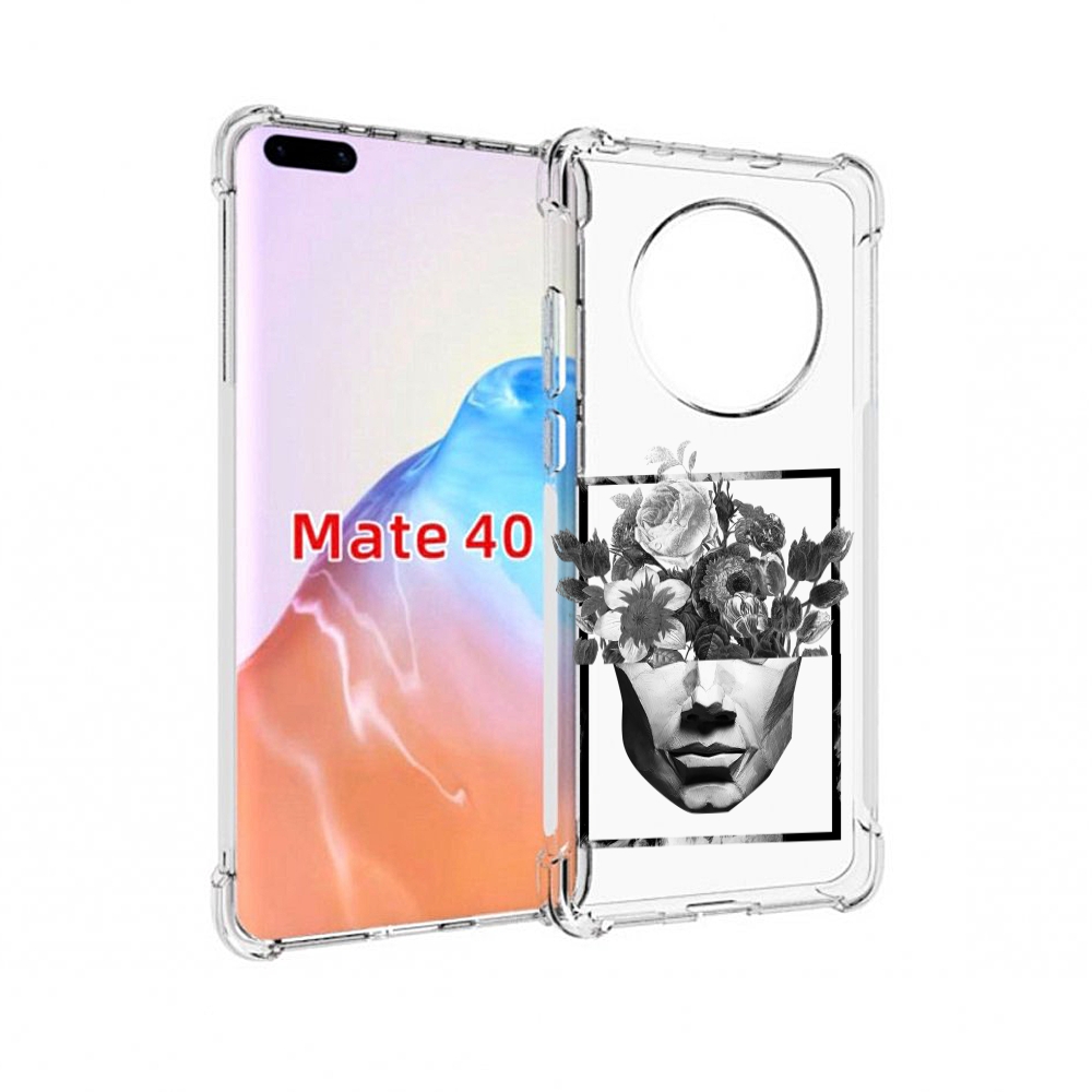 

Чехол MyPads Tocco для Huawei Mate 40 черно белая ваза в абстракции, Прозрачный, Tocco