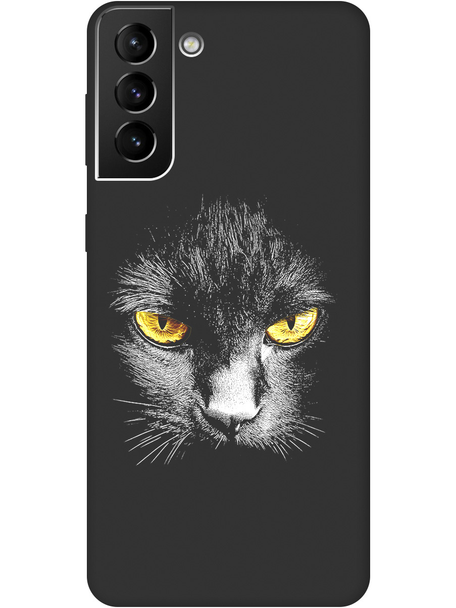

Силиконовый чехол на Samsung Galaxy S21+ с принтом матовый черный 833570, Черный;белый;золотистый, 724127512