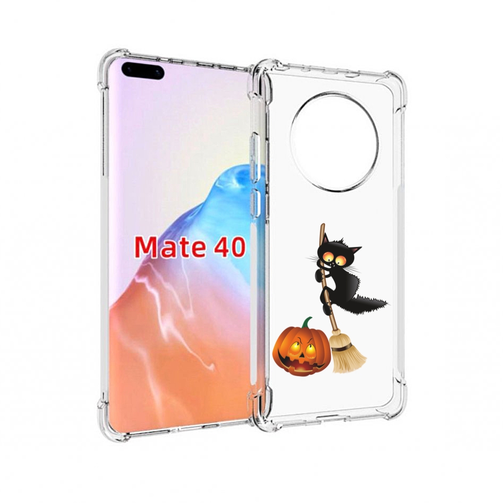 

Чехол MyPads Tocco для Huawei Mate 40 хэлуинский котик, Прозрачный, Tocco