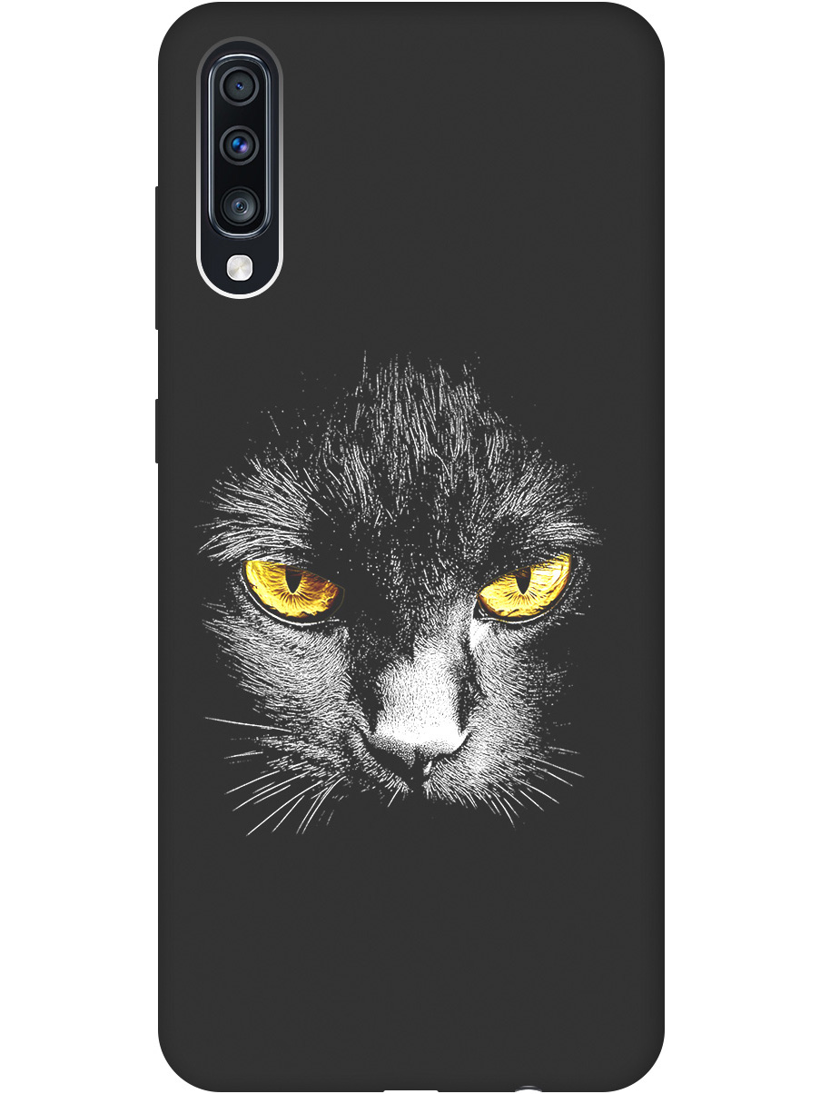 

Силиконовый чехол на Samsung Galaxy A70 / A70s с принтом матовый черный 833551, Черный;белый;золотистый, 720804412