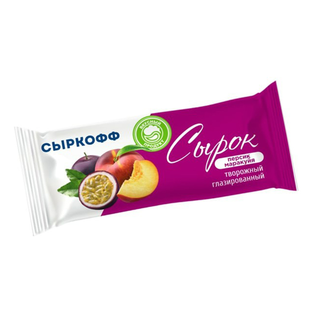 

Сырок Творожный Сыркофф Персик-маракуйя Глазированный 16% 40 Г