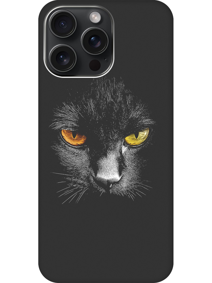 

Силиконовый чехол на Apple iPhone 15 Pro Max с принтом матовый черный 833545, Черный;белый;золотистый, 775148112