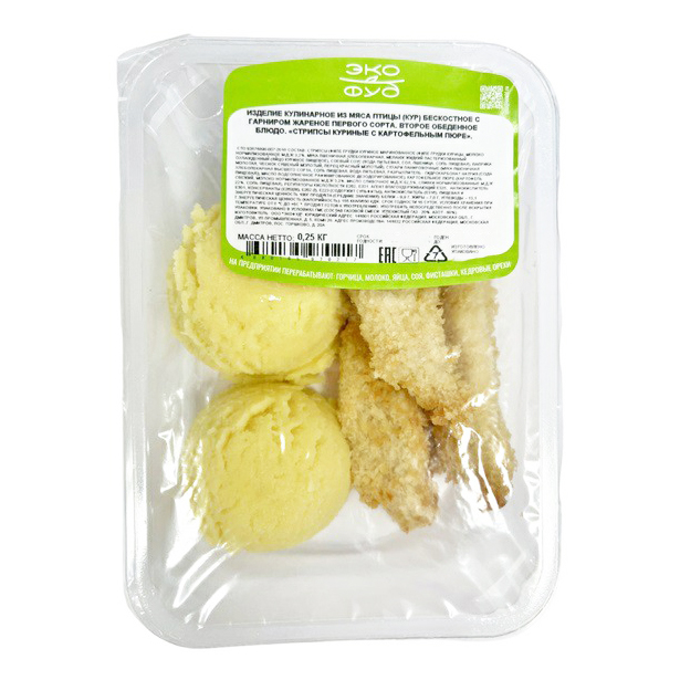 Стрипсы Эко Фуд Куриные С Картофельным Пюре 250 Г