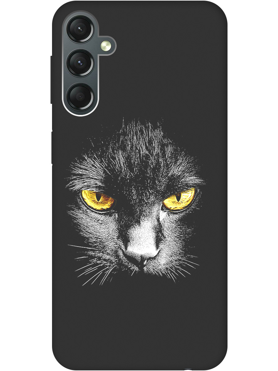 

Силиконовый чехол на Samsung Galaxy A24 с принтом матовый черный 833544, Черный;белый;золотистый, 769395612