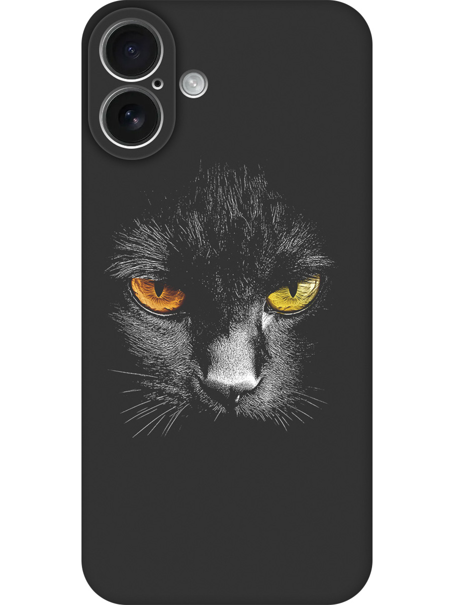 

Силиконовый чехол на Apple iPhone 16 Plus с принтом матовый черный 833538, Черный;белый;золотистый, 785197112