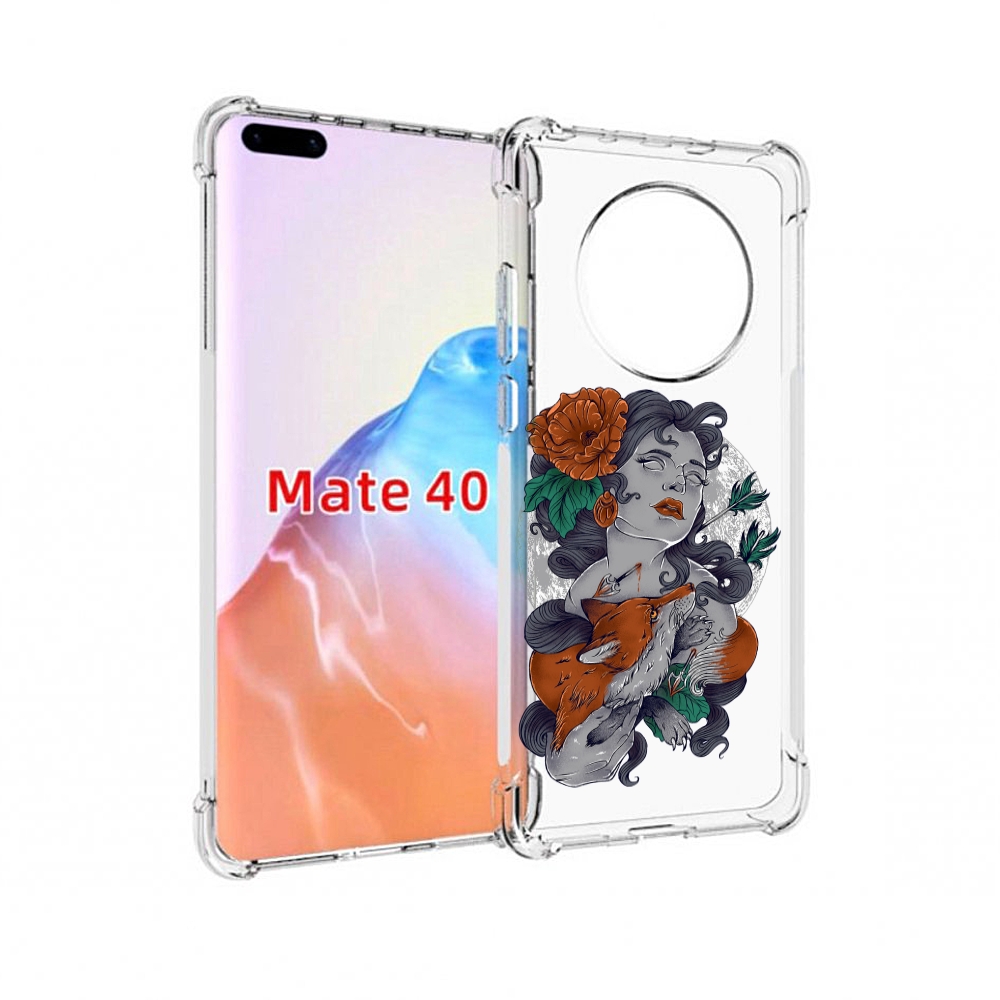

Чехол MyPads Tocco для Huawei Mate 40 темная девушка с лисой, Прозрачный, Tocco