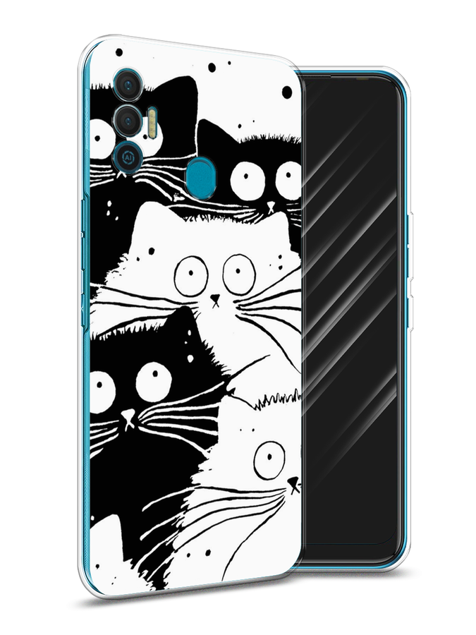 

Чехол Awog на Realme C15 "Коты черно-белые", Разноцветный, 255050-2