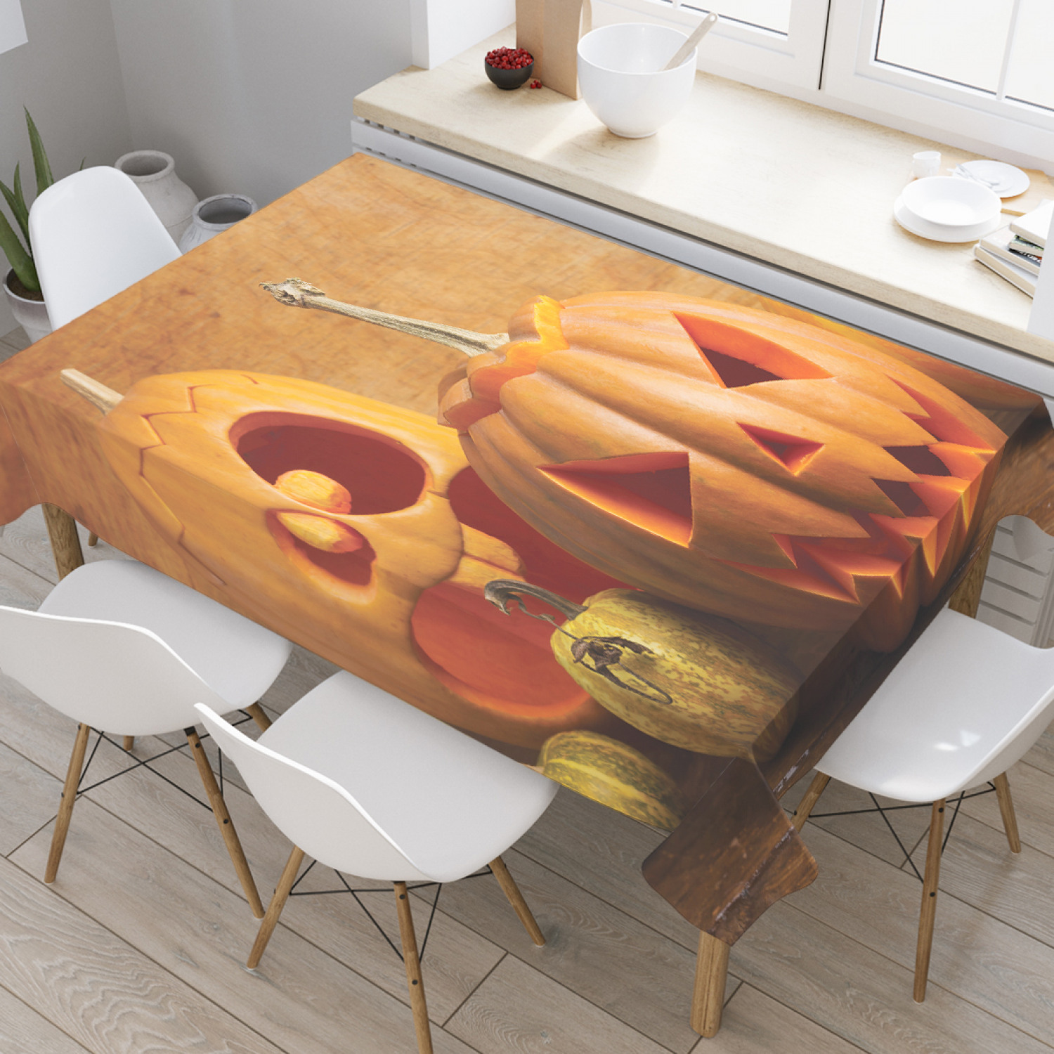 

Скатерть прямоугольная JoyArty "Подготовка к Хеллоуину" из оксфорда, 180x145 см, Коричневый, Подготовка к Хеллоуину