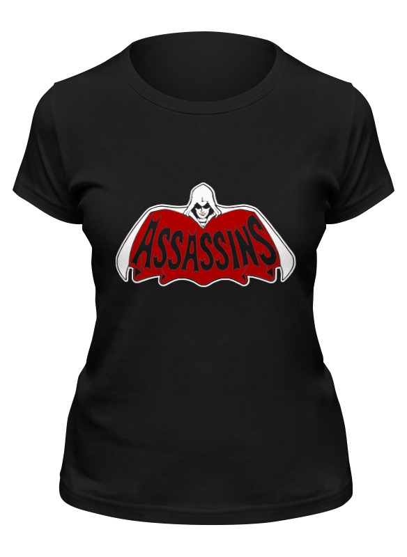 

Футболка женская Printio Assassins x batman черная M, Черный, Assassins x batman