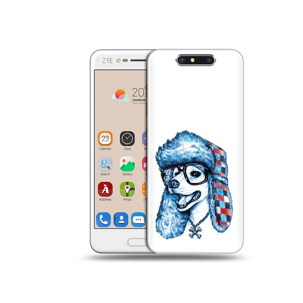

Чехол MyPads Tocco для ZTE Blade V8 зимний пес (PT100217.451.362), Прозрачный, Tocco