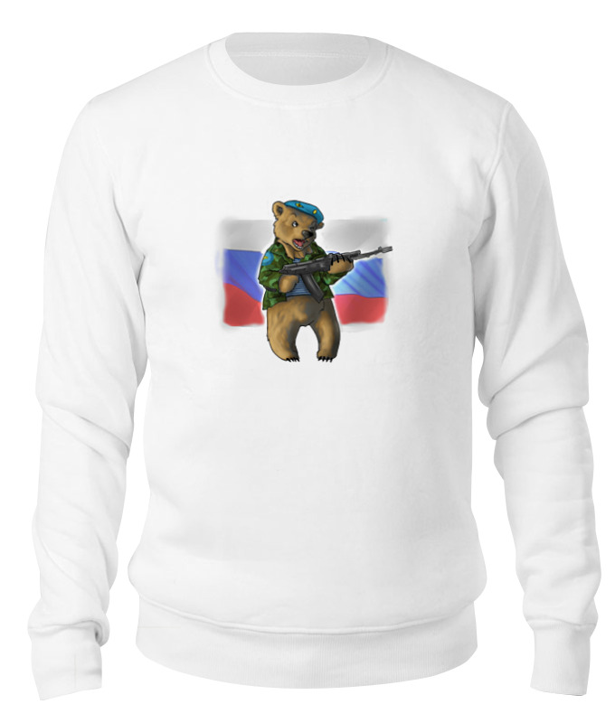 

Свитшот унисекс Printio Russian bear белый L, Russian bear