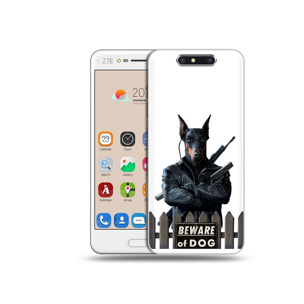 

Чехол MyPads Tocco для ZTE Blade V8 доберман (PT100217.451.332), Прозрачный, Tocco