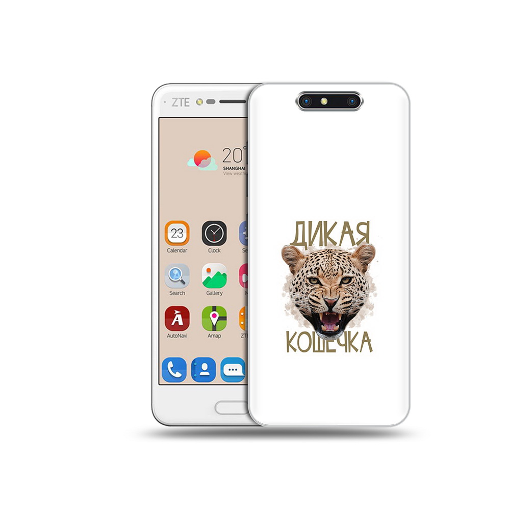 

Чехол MyPads Tocco для ZTE Blade V8 дикая кошечка (PT100217.451.324), Прозрачный, Tocco