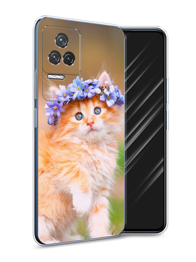 

Чехол Awog на Xiaomi Redmi K50 "Рыжий кот в венке", Разноцветный, 312250-1