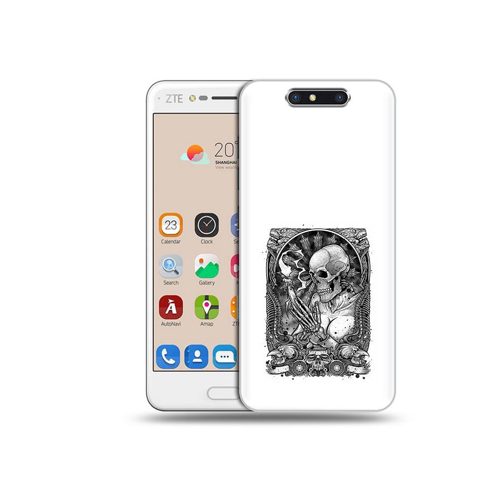 

Чехол MyPads Tocco для ZTE Blade V8 девушка скелет (PT100217.451.316), Прозрачный, Tocco