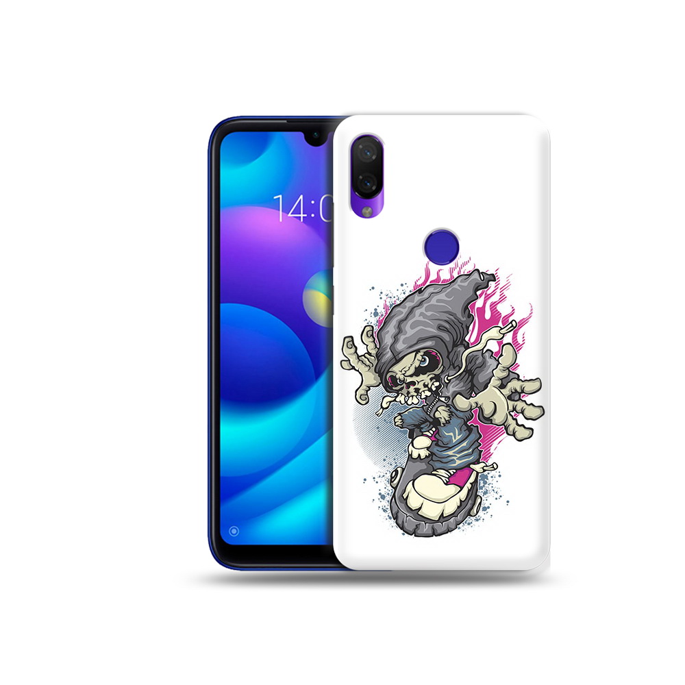 

Чехол MyPads Tocco для Xiaomi Mi Play нарисованный скелет на скейт борде, Прозрачный, Tocco