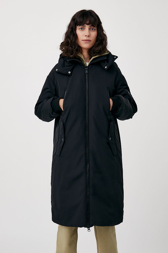 фото Утепленное пальто женское finn flare fab11008 черное xl