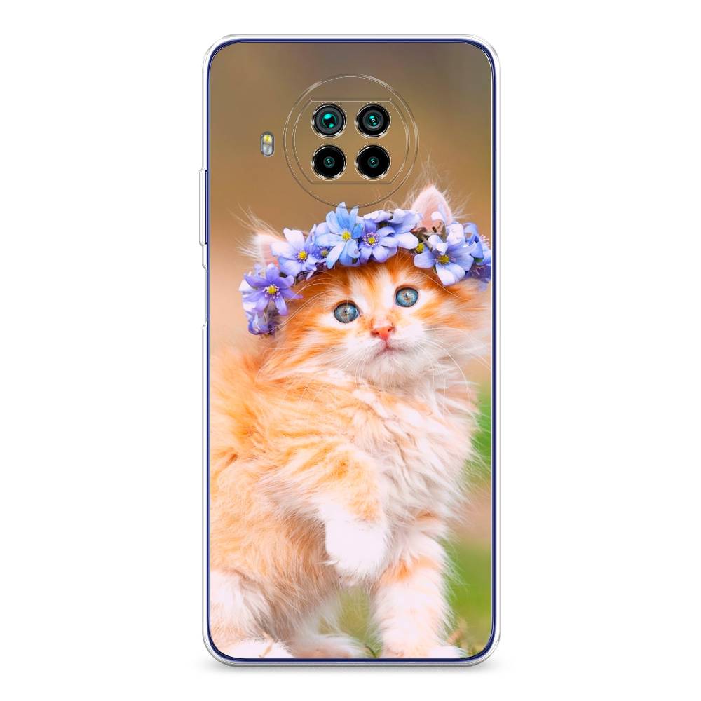 

Чехол Awog на Xiaomi Mi 10T Lite "Рыжий кот в венке", Разноцветный, 39150-1