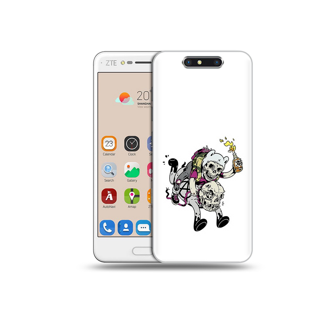 

Чехол MyPads Tocco для ZTE Blade V8 время приключений скелеты (PT100217.451.277), Прозрачный, Tocco