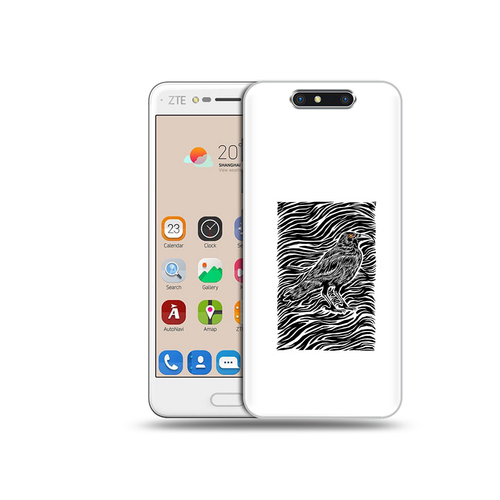 Чехол MyPads Tocco для ZTE Blade V8 ворон в абстракции (PT100217.451.272)