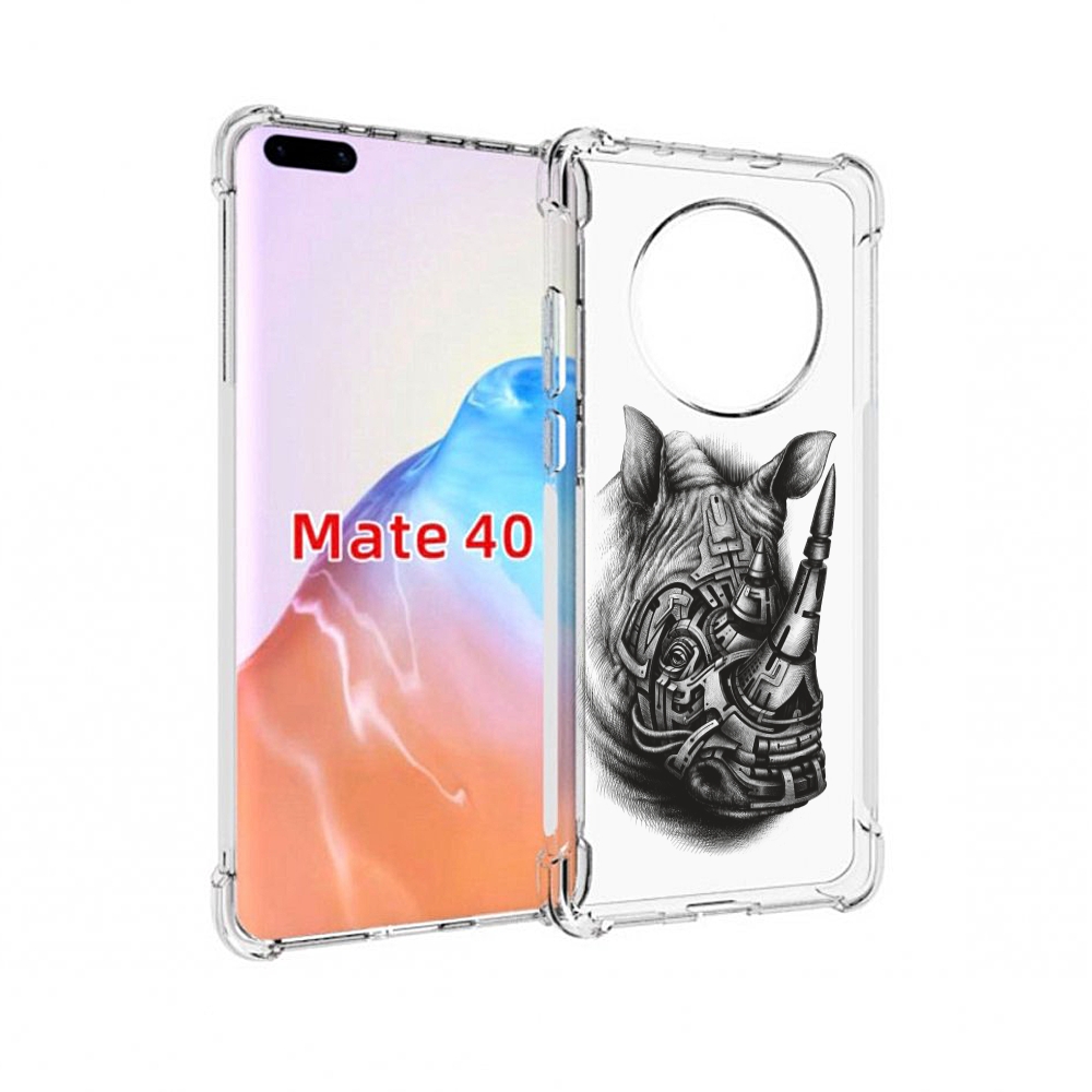 

Чехол MyPads Tocco для Huawei Mate 40 стальной носорог, Прозрачный, Tocco