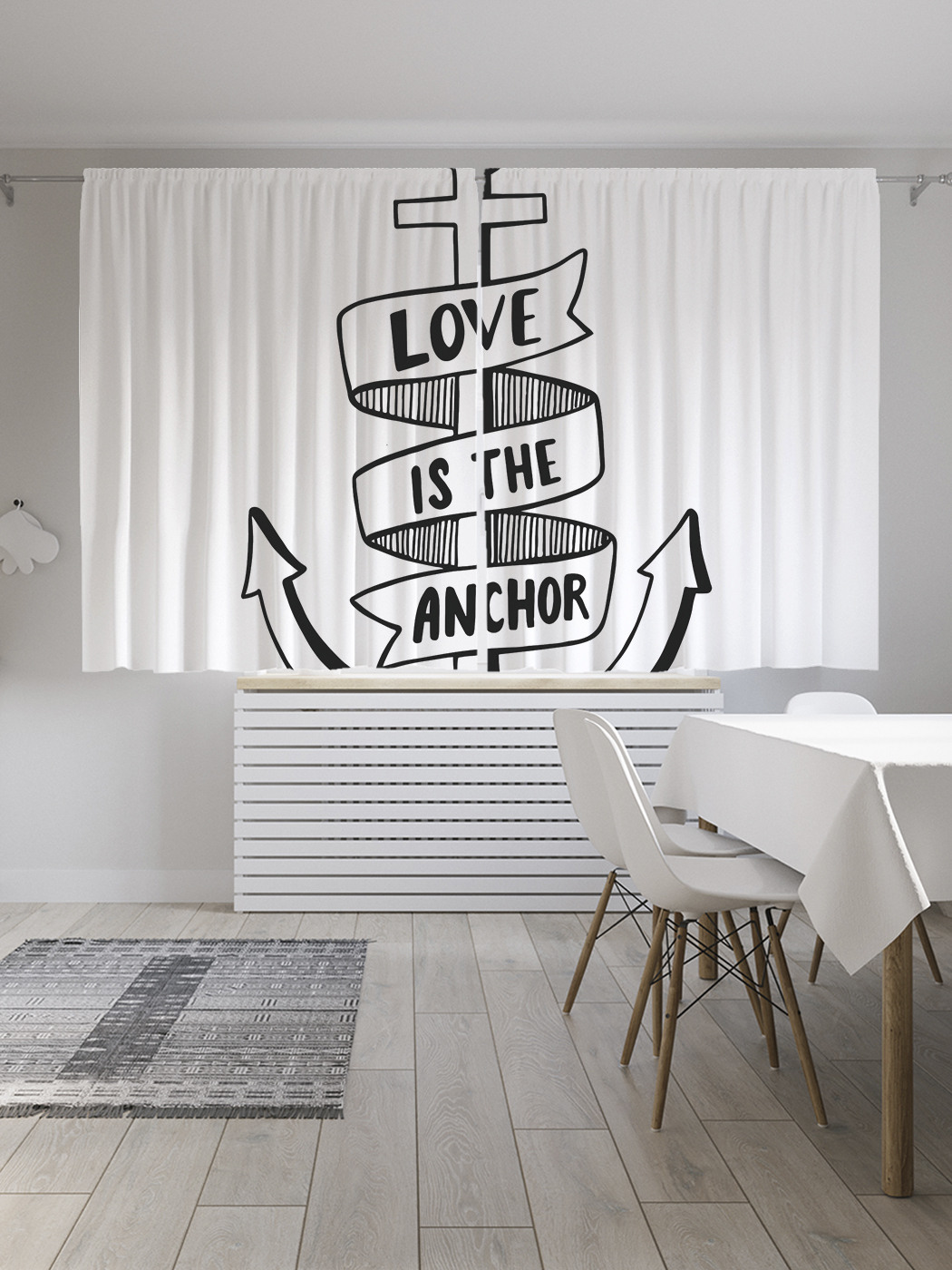 

Шторы JoyArty с фотопечатью "Люблю этот якорь" из сатена, 290х180 см, Люблю этот якорь