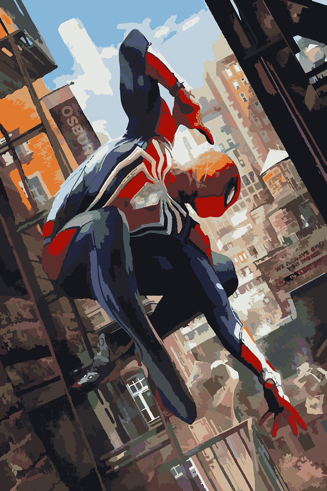 Картина по номерам Красиво Красим Человек-паук - Нью-Йорк, 50 х 80 см