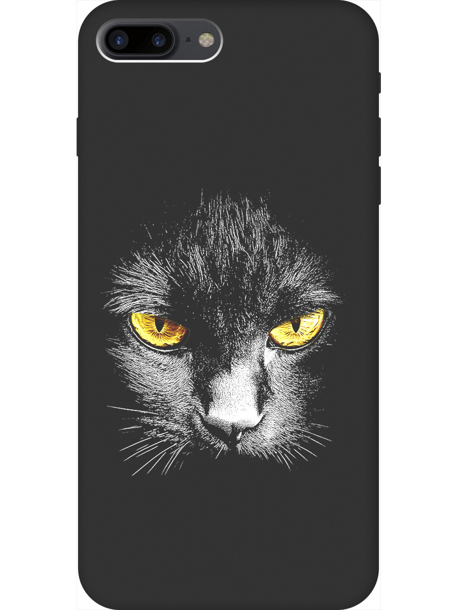 

Силиконовый чехол на Apple iPhone 8 Plus / 7 Plus с принтом матовый черный 833474, Черный;белый;золотистый, 712479412