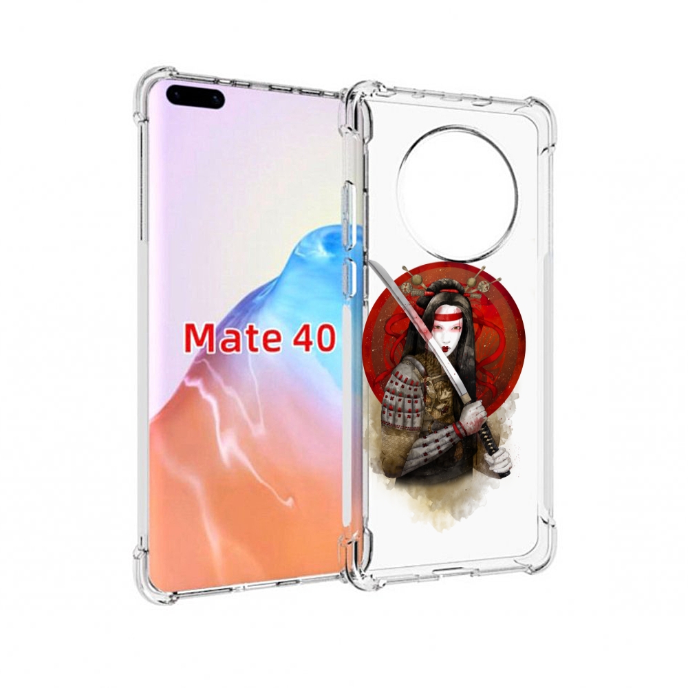 

Чехол MyPads Tocco для Huawei Mate 40 рисованная девушка с катаной, Прозрачный, Tocco
