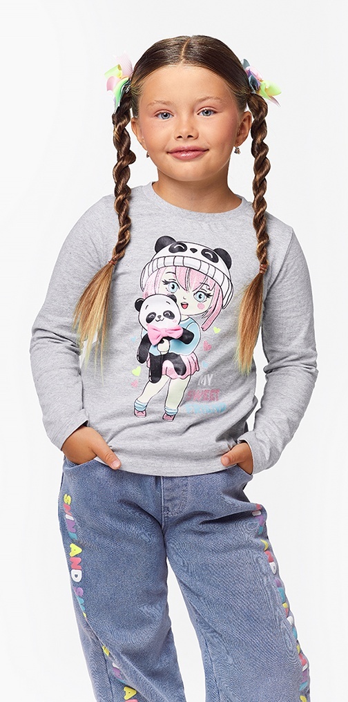 

Лонгслив детский Kari Kids AW24C55503210, светло-серый, 116, 234442