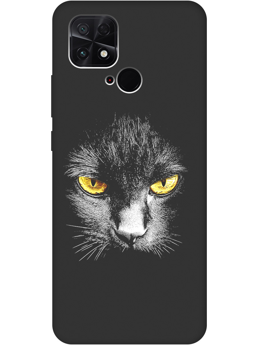 

Силиконовый чехол на Xiaomi Poco C40 с принтом "Котик с янтарными глазами" матовый черный, Черный;белый;золотистый, 740187912