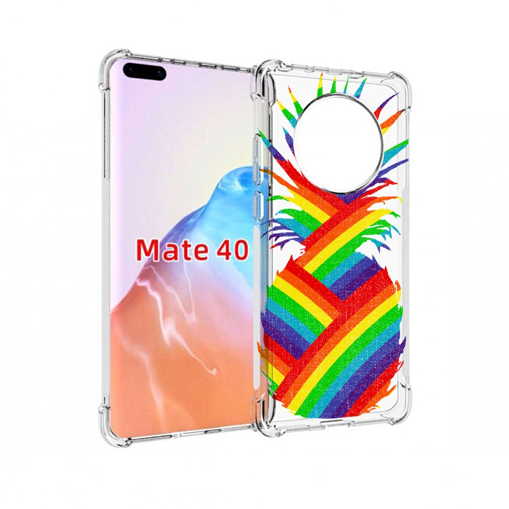 

Чехол MyPads Tocco для Huawei Mate 40 радужный ананас, Прозрачный, Tocco