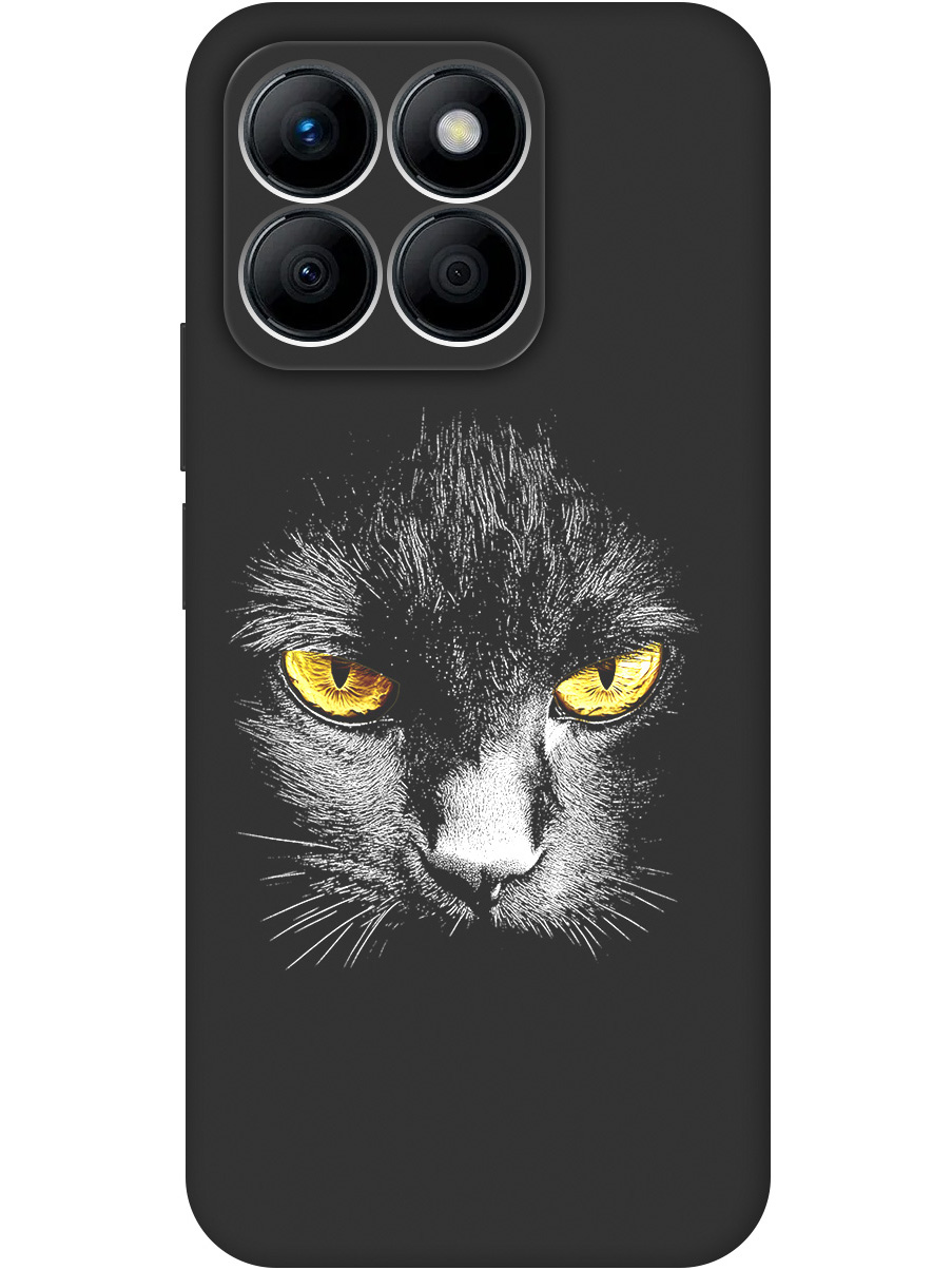 

Силиконовый чехол на Honor X8b с принтом "Котик с янтарными глазами" матовый черный, Черный;белый;золотистый, 781973212