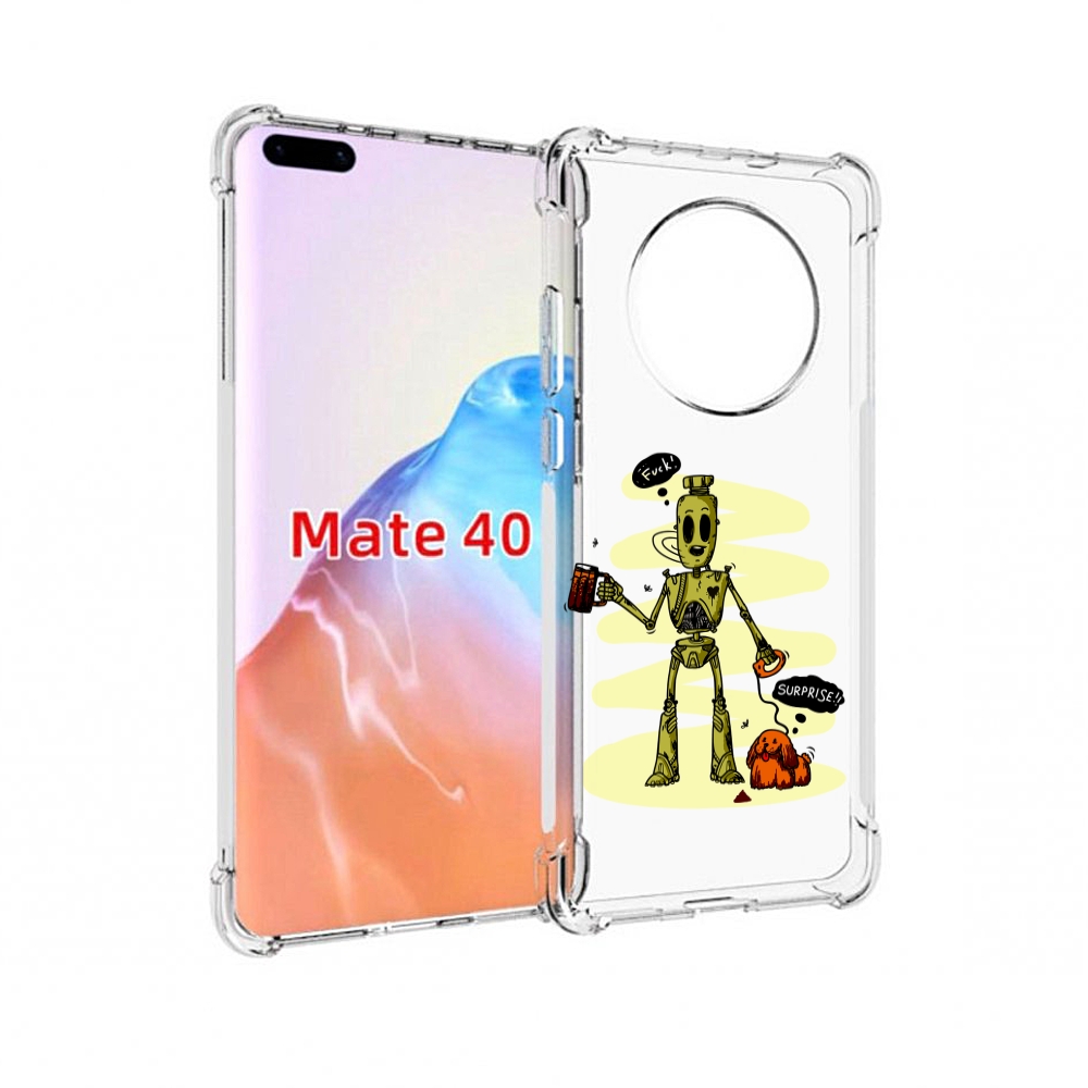 

Чехол MyPads Tocco для Huawei Mate 40 прикольный робот, Прозрачный, Tocco