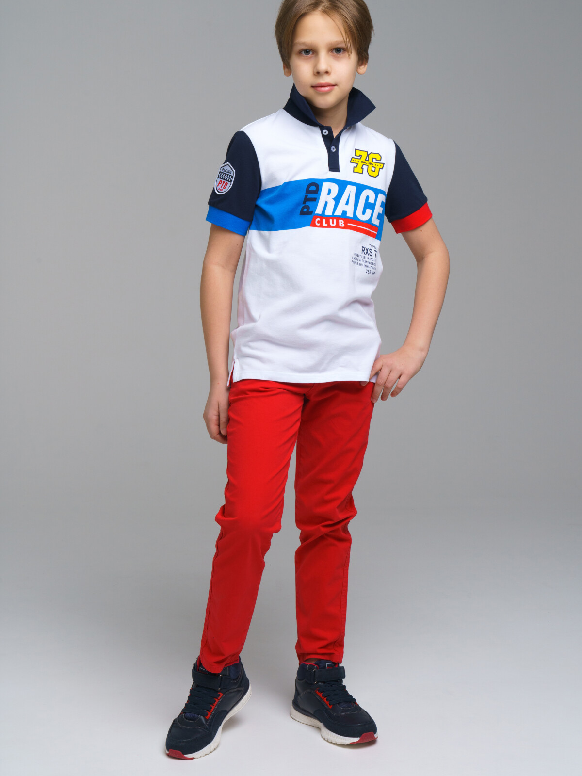 

Футболка детская PlayToday 12311027, цвет красный, тёмно-синий, белый, размер 176, Красный;синий;белый, 12311027