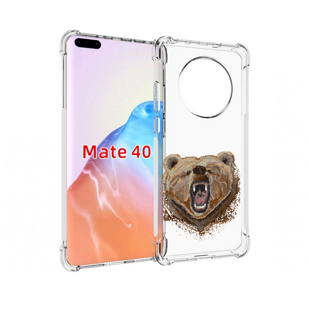 

Чехол MyPads Tocco для Huawei Mate 40 пиксельный медведь, Прозрачный, Tocco