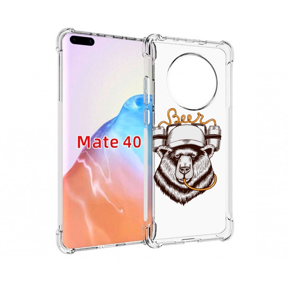 

Чехол MyPads Tocco для Huawei Mate 40 пивной медведь, Прозрачный, Tocco