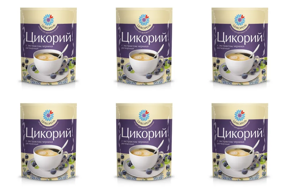 

Цикорий Славкофе Цикорень со вкусом черники, 75 г х 6 шт, черника