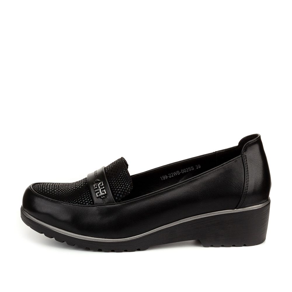 

Туфли женские Marisetta 199-22WB-002SS черные 39 RU, Черный, 199-22WB-002SS